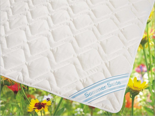 Wildseide Sommer Bettdecke Steppdecke Silk-Wash GOA Bezug 100% BW 155x220 cm 750 g FG