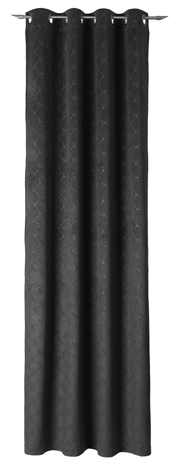 JOOP! Fertig-Vorhang Emboss mit Ösen 140x250 cm 70291-012 Anthrazit blickdicht
