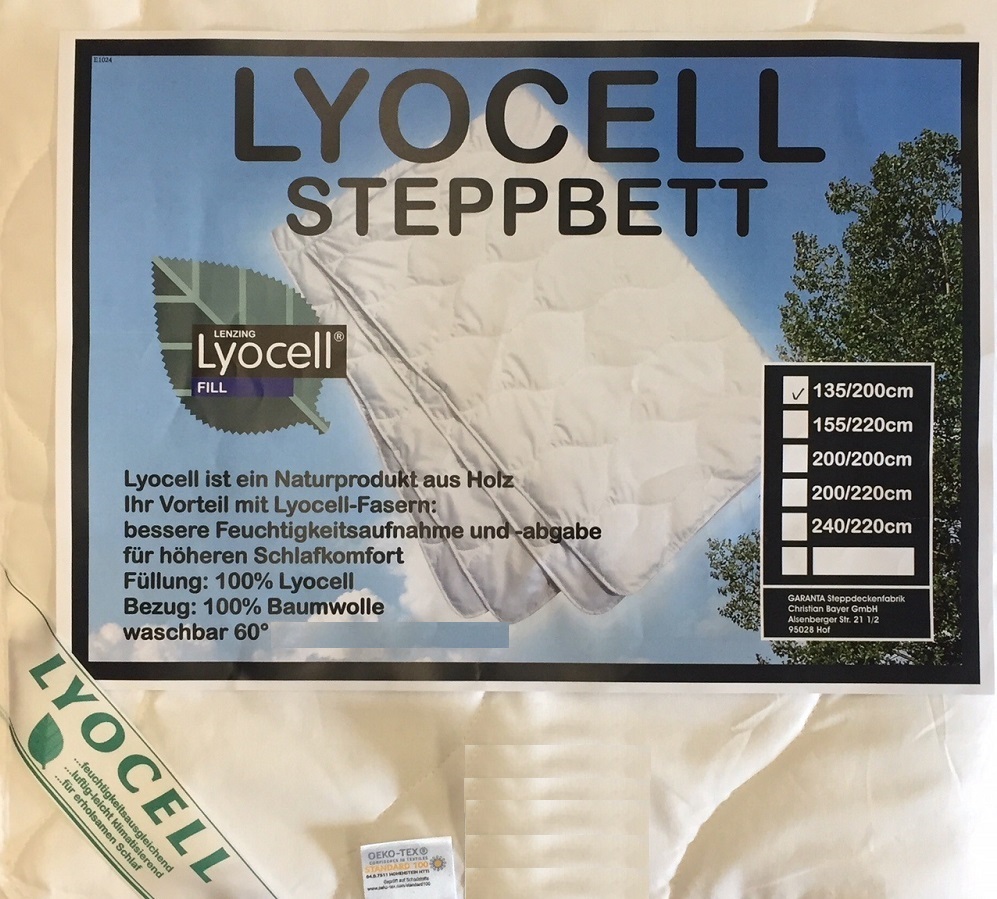 Sommerhit  Lyocell Tencel superleicht Sommerdecke 100%Natur 200x200 